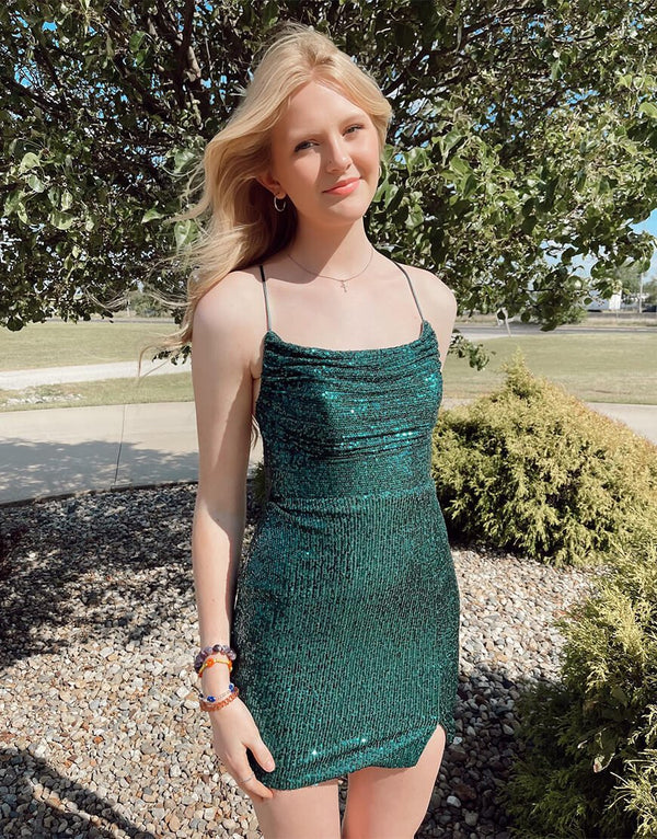 Koscy Sheath Sequin Short Mini Homecoming Dress