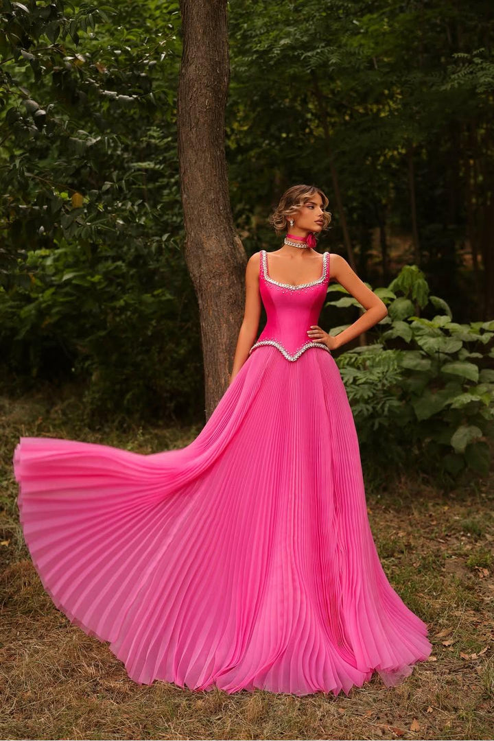 pleated sparkle dress Asymmetrical Midi Wedding Guest Dress with Short Sleeves & Pleated Design