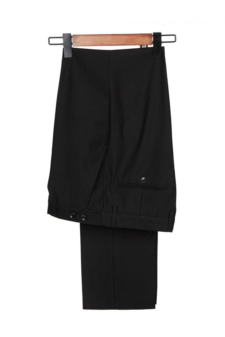 Koscy Classic Stitching Velvet Shawl Lapel Black One-Button Formal Wedding Tailcoats