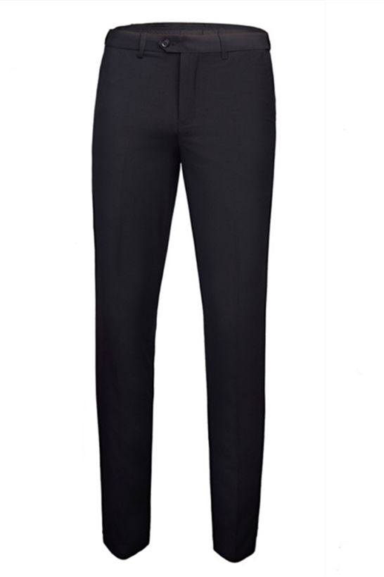 Koscy Fashionable Black Party Suit with Peaked Lapel and Buckle