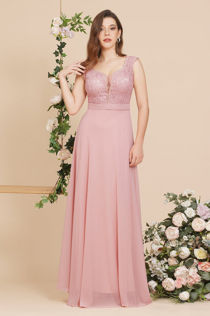 Elegant Floor-length Lace A-line Burgundy Formal Dress Elegant Floor-length Lace A-line Burgundy Formal Dress