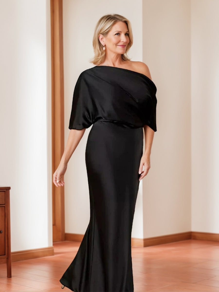 one shoulder plus size sheath dress Plus Size - Midi Mesh Asymmetrical One Shoulder Dress