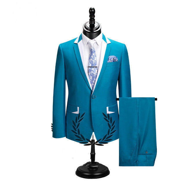 Koscy Glamorous Slim Fit Business Casual Prom Suit with Notched Lapel