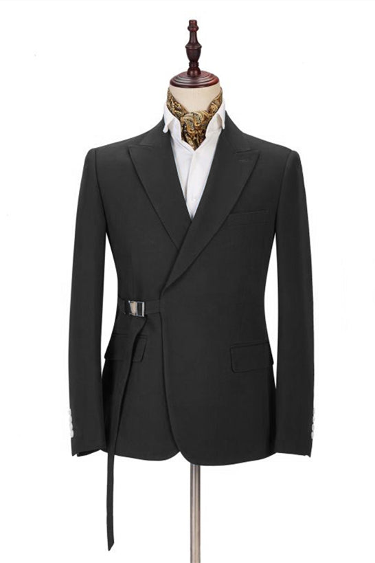 Koscy High-Quality Buckle Button Business Bespoke Prom Suit with Peak Lapel for Men