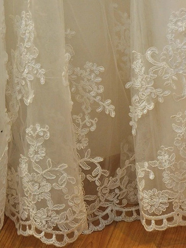 Bmbride Strapless Court Train Mermaid Trumpet Wedding Dress in Lace Organza Stretch Satin Sleeveless Formal