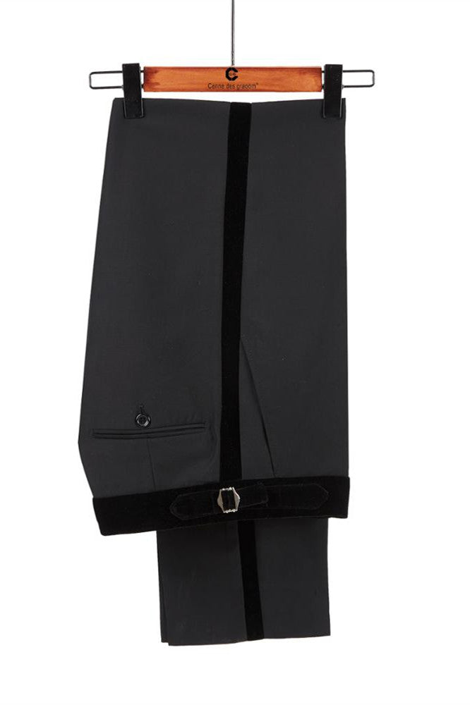 Koscy Fabulous Red Double-Breasted Wedding Suit with Black Shawl Lapel
