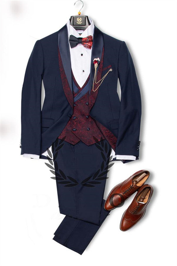 Koscy New Black Prom Outfits for Men Three Pieces with Notched Lapel