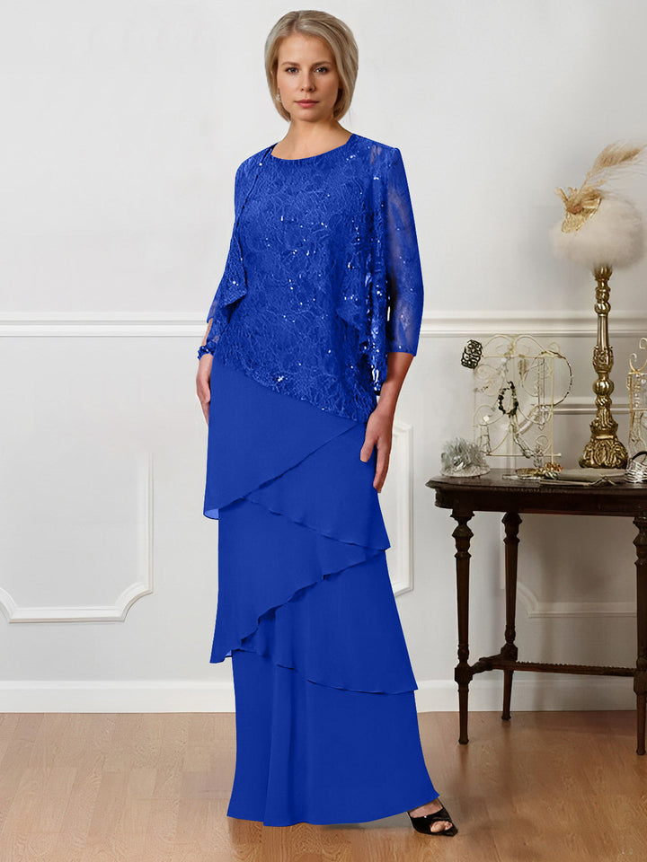 Floor-Length A-Line Mother of the Bride Dresses with Jewel Neck Floor-Length A-Line Mother of the Bride Dresses with Jewel Neck