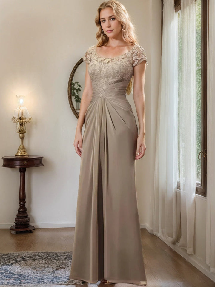 sheath column chiffon dress Sheath-Column Maxi Chiffon Yellow Bridesmaid Dresses COCOMELODY CB0826, Agave Green