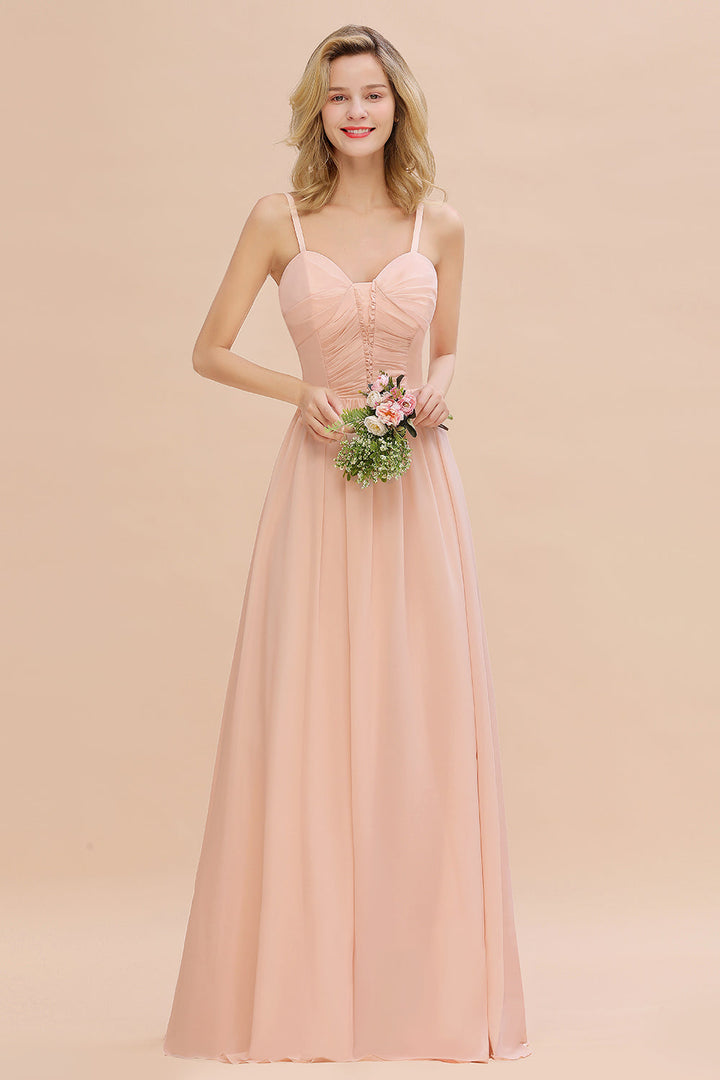 affordable chiffon bridesmaid dresses Affordable V-Neck Straps Chiffon Bridesmaid Dresses