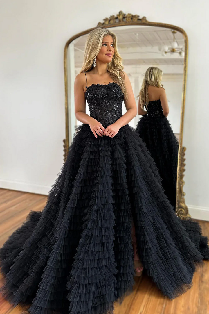 chinese dress ladies Burgundy Straps Corset Tulle A-Line Prom Formal Dress main image 1