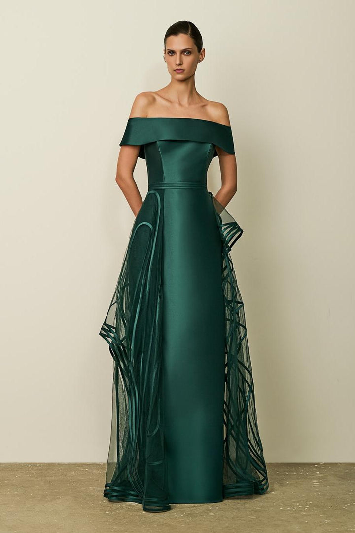 Glamorous Off the Shoulder Sleeveless Long Formal Dress With Tulle Glamorous Off the Shoulder Sleeveless Long Formal Dress With Tulle