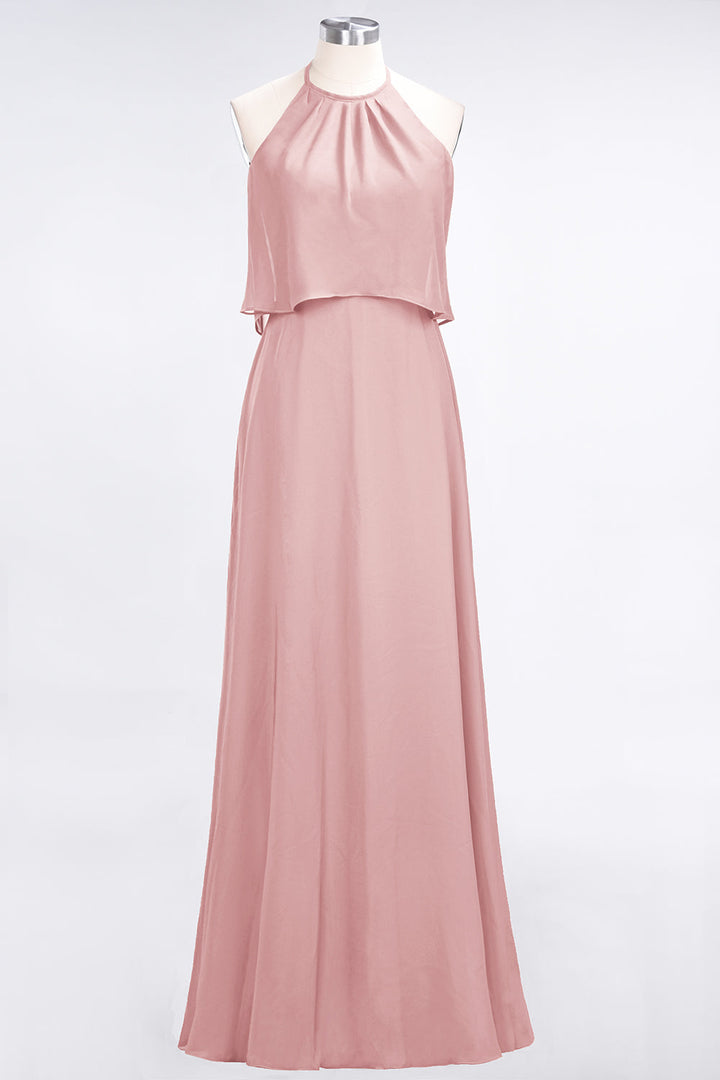 flounced crinkle chiffon sheath bridesmaid dress David's Bridal Flounced Crinkle Chiffon Dress Long Sleeveless Marine Blue Size 4