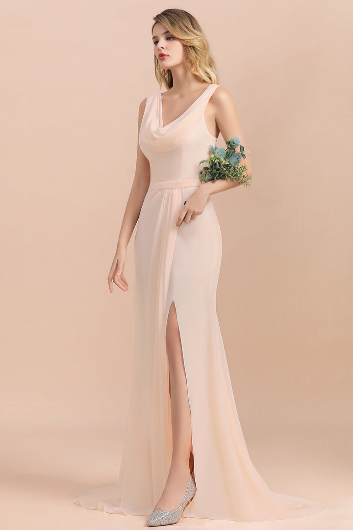 chiffon bridesmaid dresses online A-line Chiffon Pockets Green Bridesmaid Dress COCOMELODY CB0565