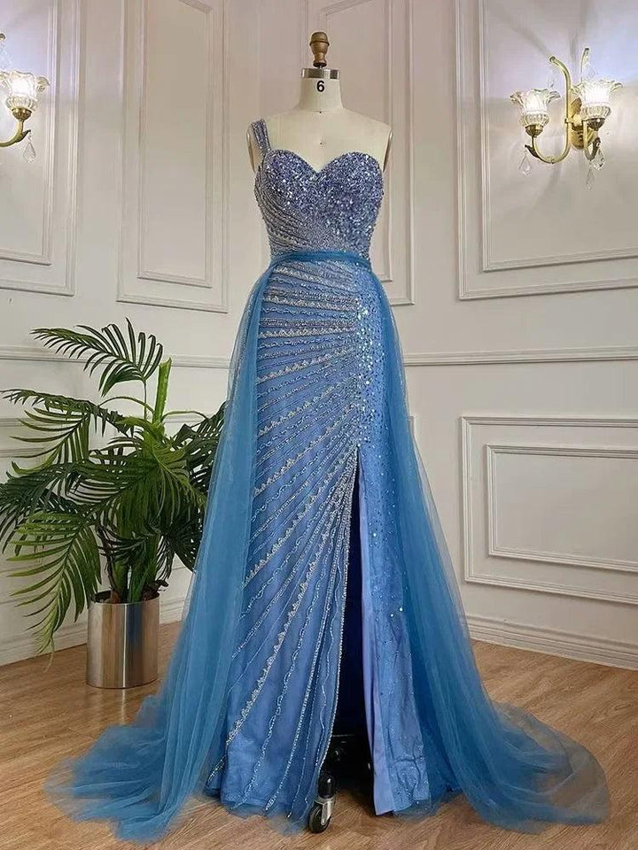 sachin and babi light blue dress Black sequin and bugle bead embroidered dress with sheer sleeves