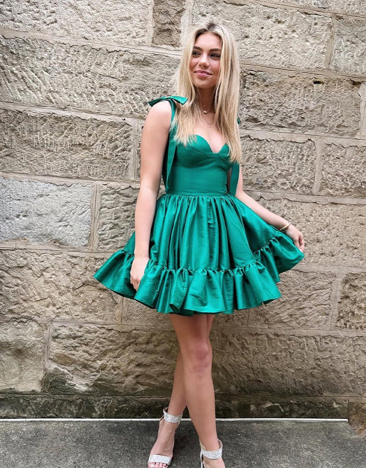 Koscy A-line Sweetheart Homecoming Dress with Ruffle