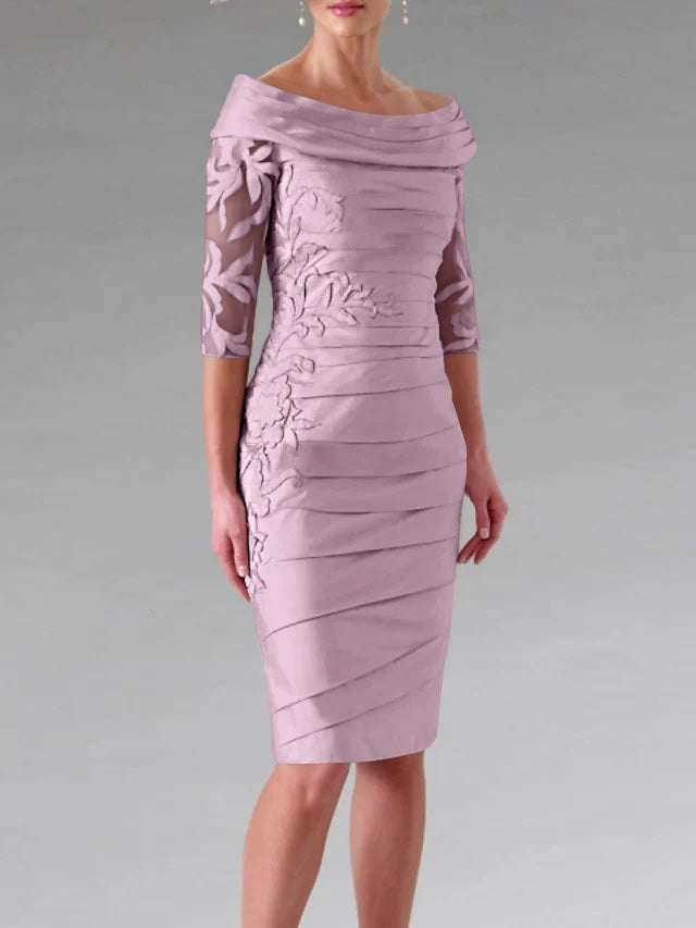 knee length dresses for wedding Knee-Length Semi-Formal Short-Sleeve Dress main image 0