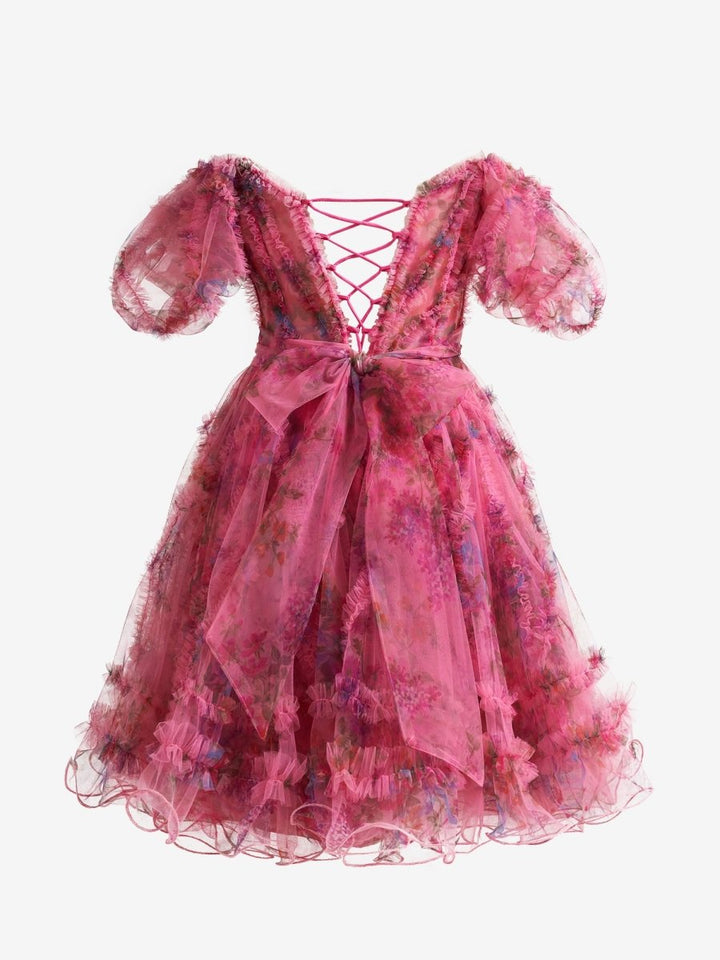 Koscy A Line Off the Shoulder Floral Printed Homecoming Dress