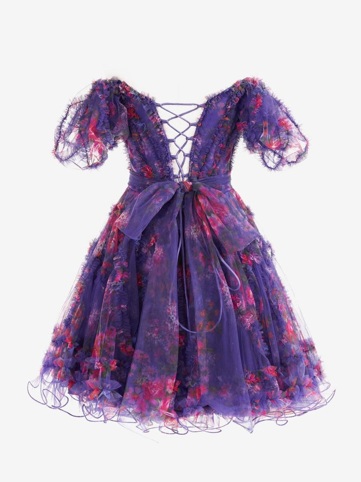 Koscy A Line Off the Shoulder Floral Printed Homecoming Dress