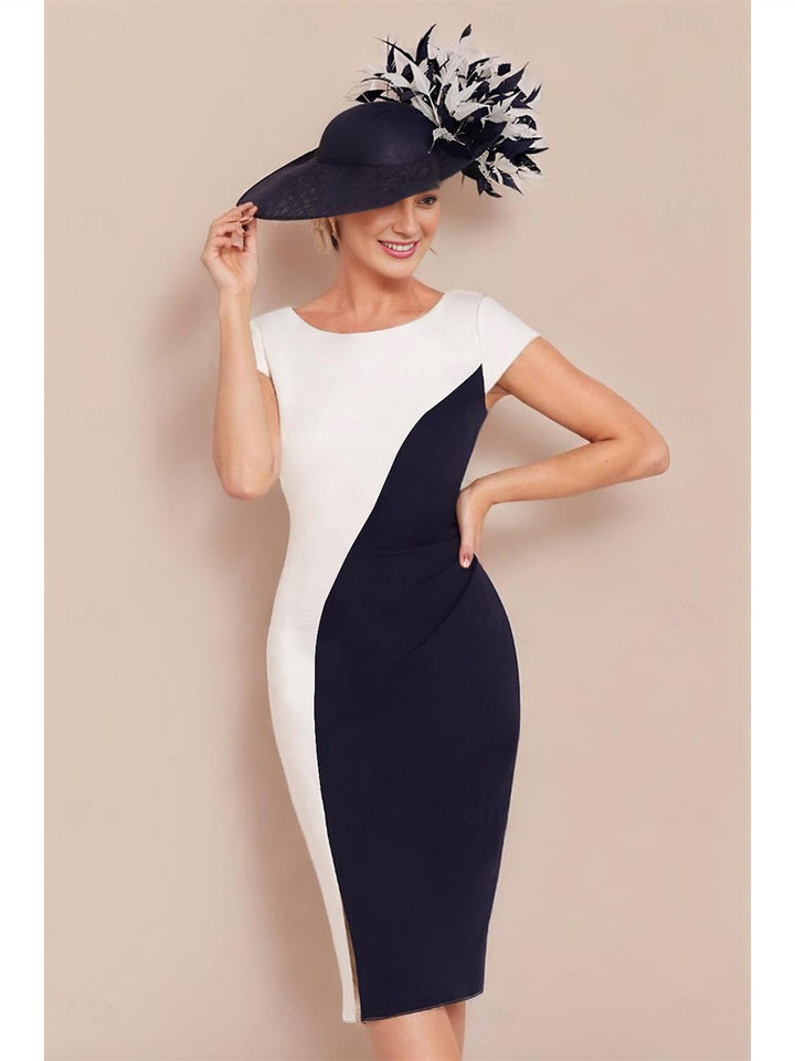 2 piece dresses for special occasion knee length Knee-Length Two-Piece Jewel Neck Mother of the Bride Dress with Short Sleeves and Jacket Drop Ship She is wearing a Easy Vegan Ranch Dressing Shoe size:10 / 43