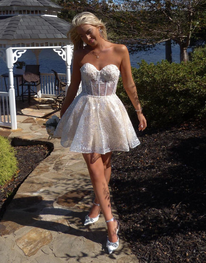 sweetheart homecoming dress Short Sweet Heart Tiered Homecoming Prom Dress - Black main image 1