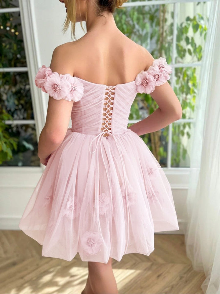 Koscy Lilac Corset Strapless Short Tulle Homecoming Dress