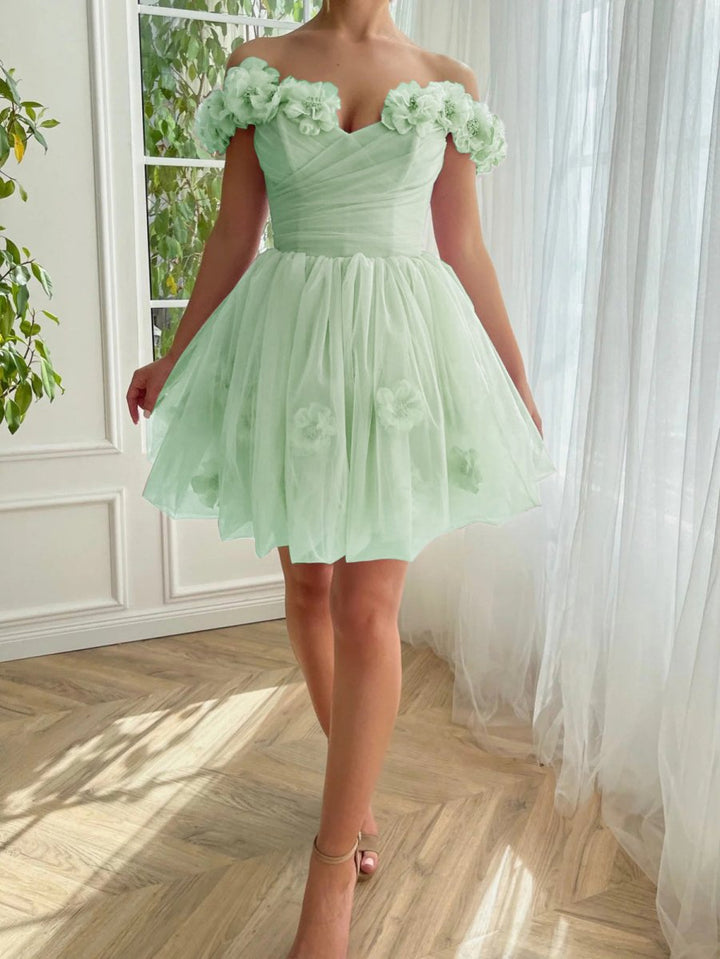 Koscy Lilac Corset Strapless Short Tulle Homecoming Dress