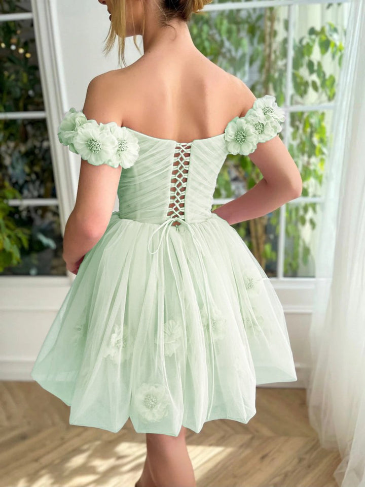 Koscy Lilac Corset Strapless Short Tulle Homecoming Dress