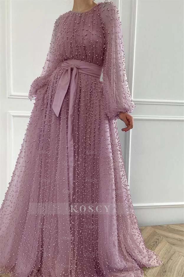 fitted lace wedding dress Sunburst Beaded Jersey Long Sleeve Jewel Neck Column Dress Missy / 16 / Black main image 0