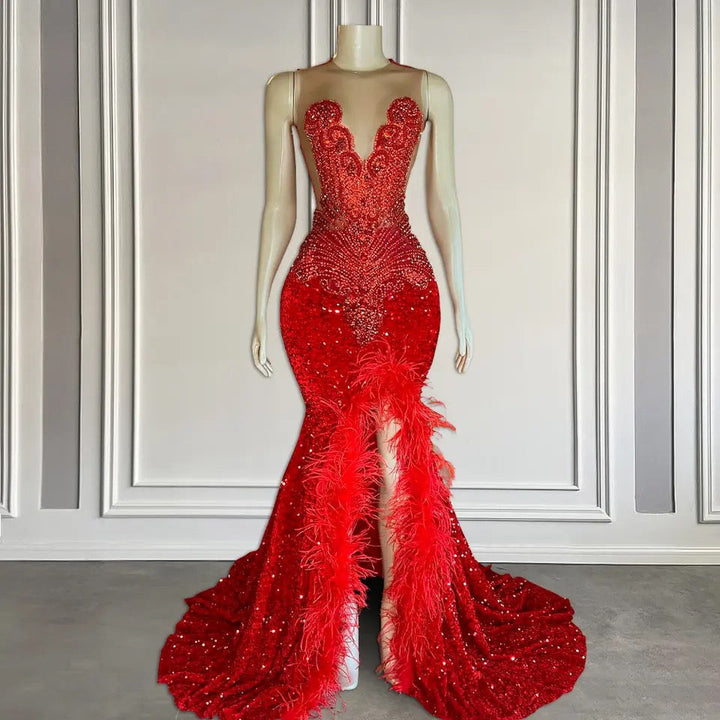 slim fit dress slacks Jessica Angel - 2458 - Crystal Embellished Prom Gown