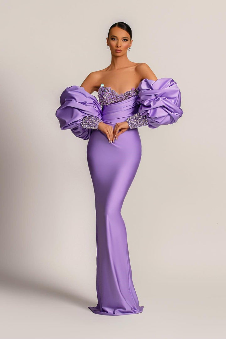magenta purple dress Strapless Tube Tiered Maxi Dress