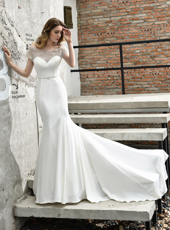 mermaid chapel train wedding dress Shop Mermaid Lace Wedding Dress-Koscy