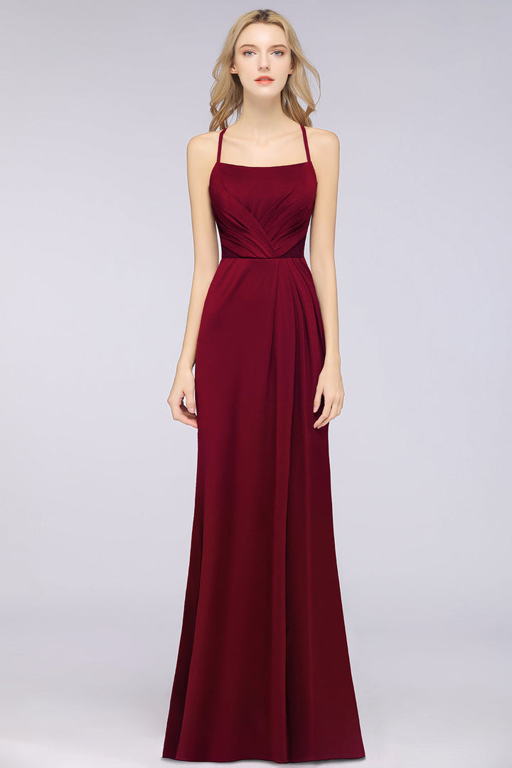 Mermaid Spandex Spaghetti Straps Ruffle Lace Bridesmaid Dresses