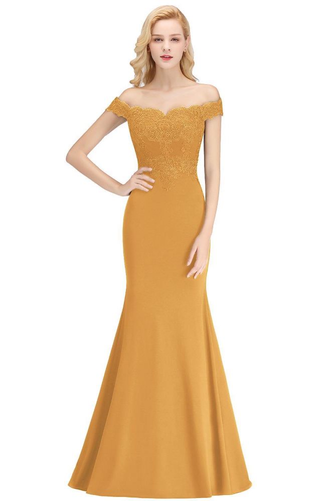 MISSHOW offers Off-the-shoulder Long Appliques Satin Mermaid Prom Gown Bridesmaid Dresses at a good price from Dusty Rose,Burgundy,Rose Gold,Regency,Royal Blue,Dark Navy,Black,Dark Green,Mustard,Satin to Mermaid Floor-length them. Stunning yet affordable Cap Sleeves Bridesmaid Dresses.