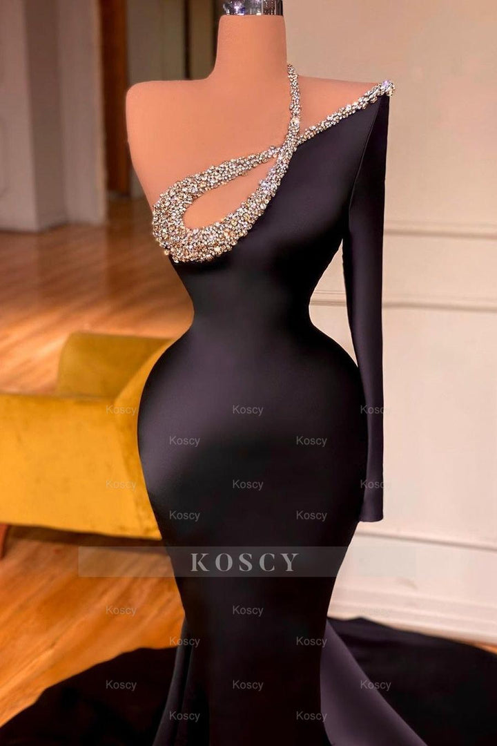 slim fit dress slacks Sexy Beaded Applique Long Prom Dresses | Gold Mermaid Evening Dresses main image 0