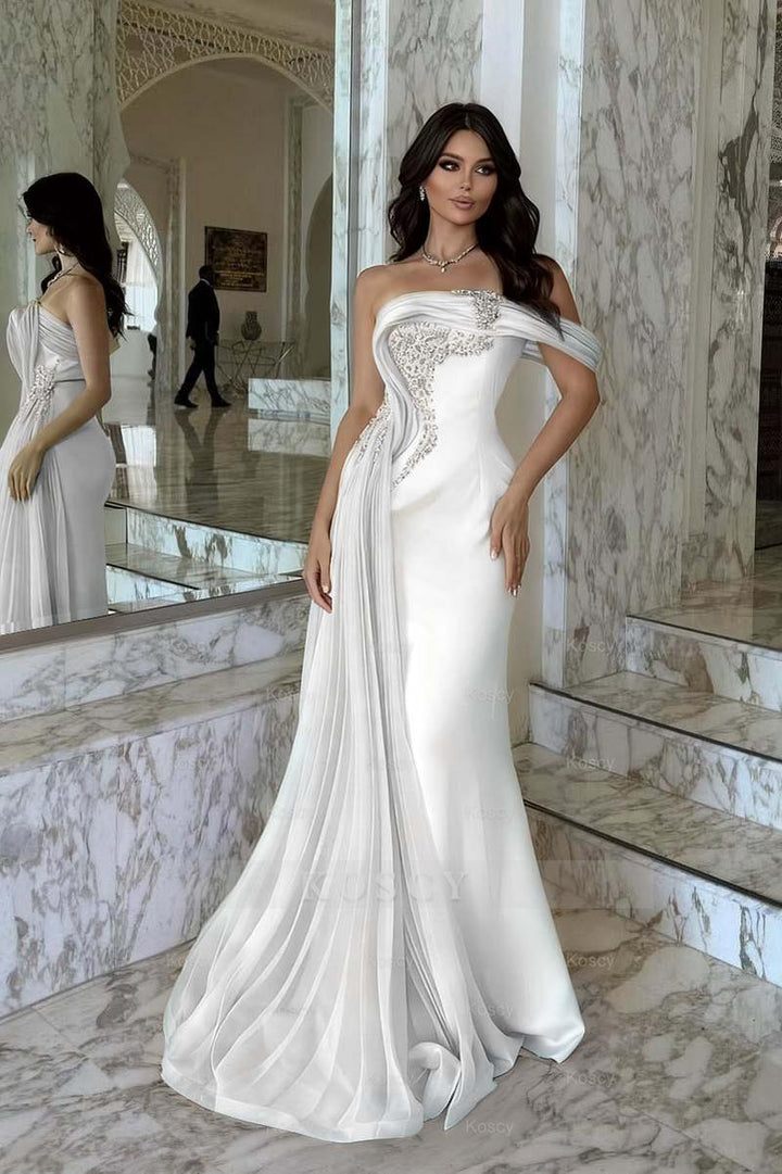 One Shoulder Sleeveless Long Mermaid Formal Dress With Beading One Shoulder Sleeveless Long Mermaid Formal Dress With Beading