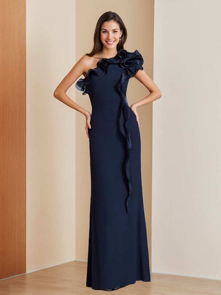 sheath column evening dresses Chic Sheath/Column Removable Sleeves Long Prom Dresses Elegant Beaded  Evening Dress LPK105 main image 0