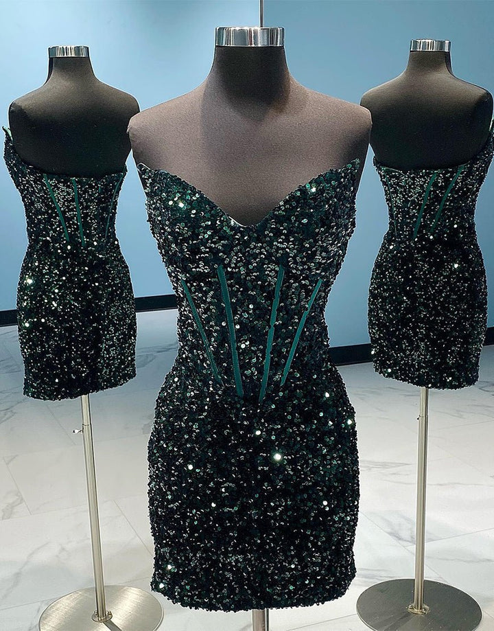 Koscy Short Sheath Sequin Homecoming Dress