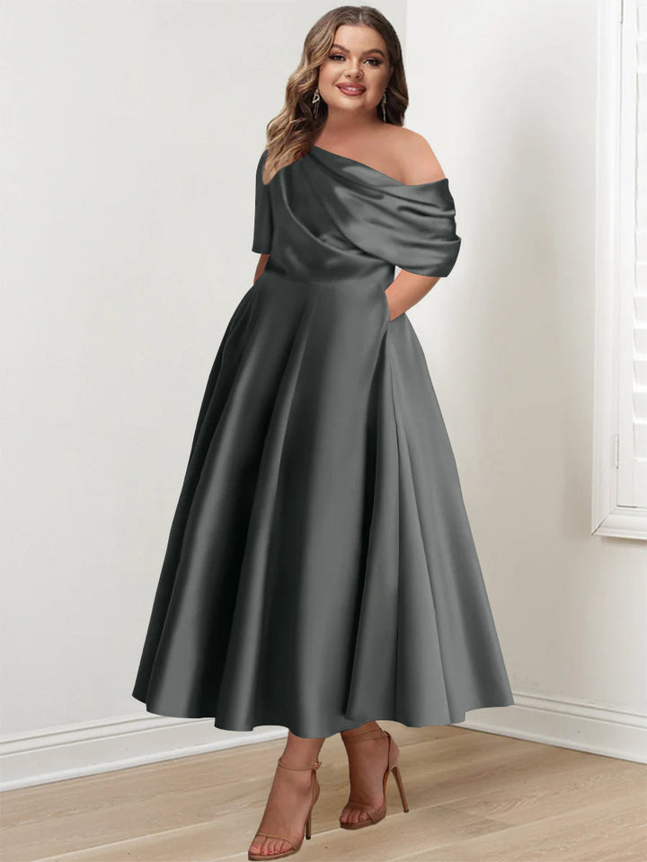 ankle length plus size mother of the bride dresses Dreamylily A-line Scoop Illusion Ankle-Length Lace Chiffon Mother of the Bride  Dress With Sequins main image 0