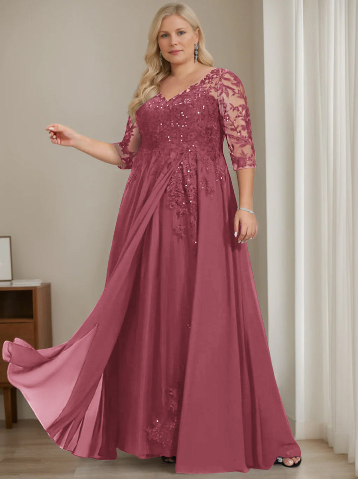 pink mother of the bride dresses plus size Moxiu Plus Size Lace Chiffon Wedding Guest Dresses Women Cocktail Party  Midi Dress Half Sleeve Mother of The Bride Dresses Formal Evening Gowns Pink,XXXXL