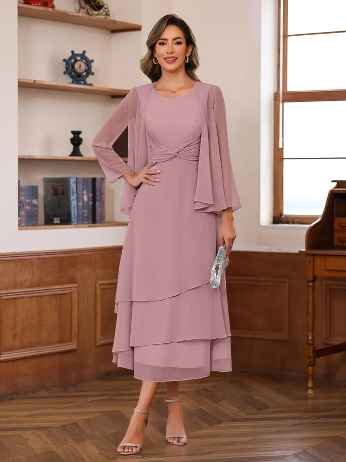mother of the bride dresses pink tea length Cicinia Blushing Pink Plus Size Mother Of The Bride Dress With Sleeves Long Chiffon Beaded A-line Tea Length