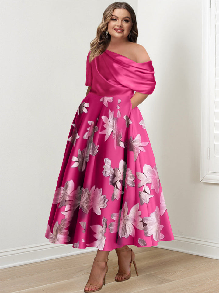 blue dress for baby girl Mother of The Bride Dress Chocolate for Wedding Classic One Shoulder Ankle-Length Evening Party Dresses for Women main image 0