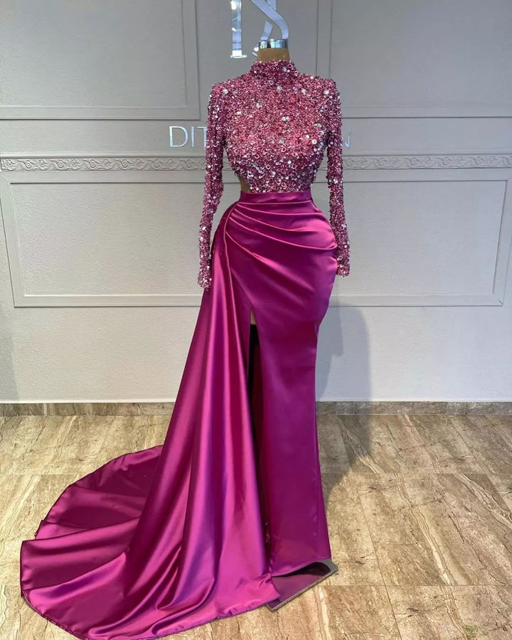 long dress modern Zanna Modern Long Sleeves Ruched Long Velvet Mother Of The Bride Dresses