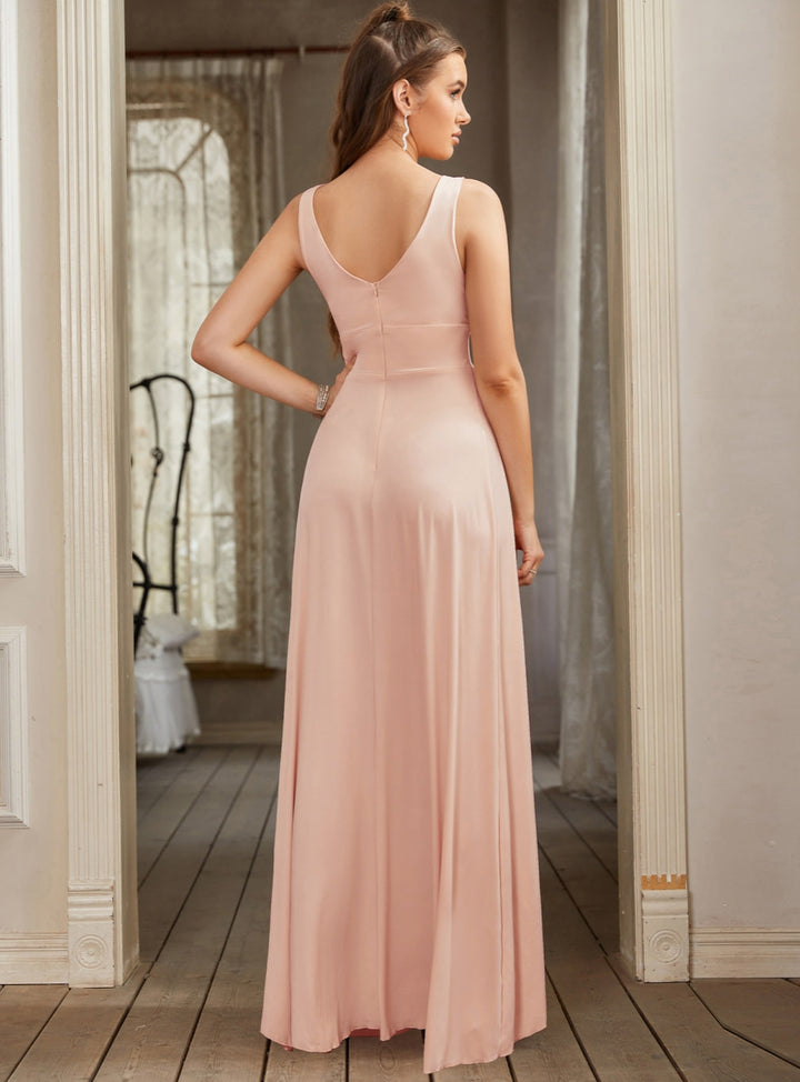 slim fit dress slacks Shop Floor Length Dress with Slit-Koscy