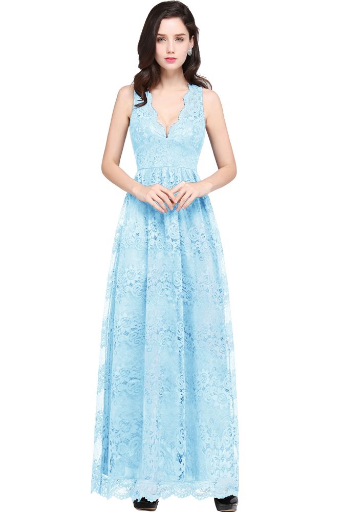 Sheath V-neck Floor-length Lace Navy Blue Formal Dress Sheath V-neck Floor-length Lace Navy Blue Formal Dress