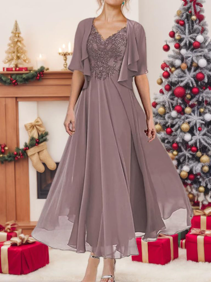 Short Sleeve A-Line Princess Jacket Dress for the Mother of the Bride Short Sleeve A-Line Princess Jacket Dress for the Mother of the Bride