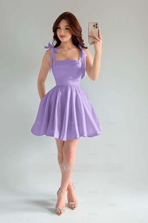 Spaghetti Strap Sleeveless Short A Line Formal Dress With Pleated Spaghetti Strap Sleeveless Short A Line Formal Dress With Pleated
