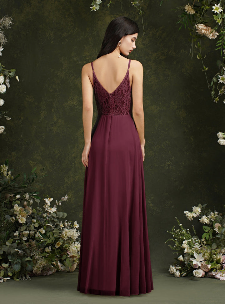 Spaghetti Strapes A Line Long Satin Floor Length Dress-koscy