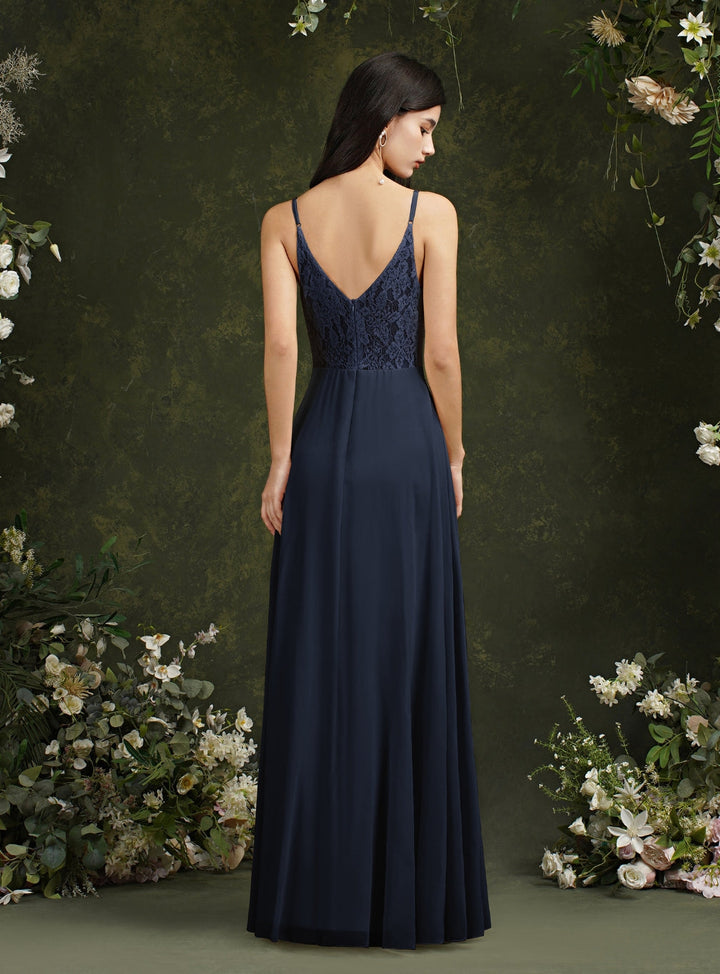 Spaghetti Strapes A Line Long Satin Floor Length Dress-koscy