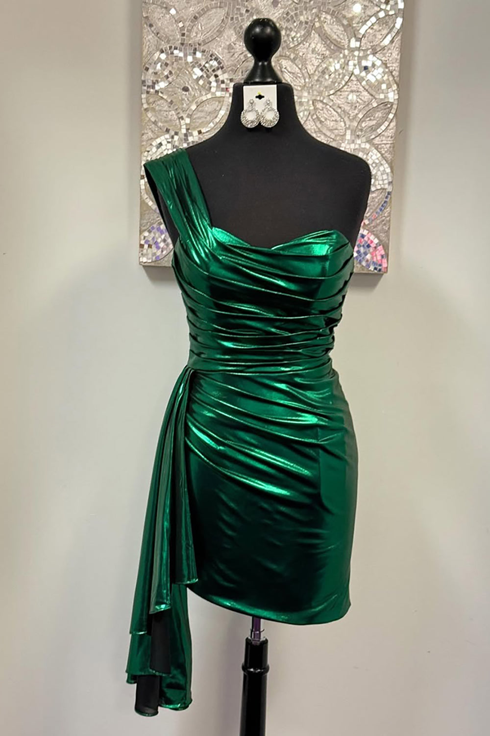 green emerald velvet dress V-Neck Bodycon Mini Short Homecoming Dress main image 1